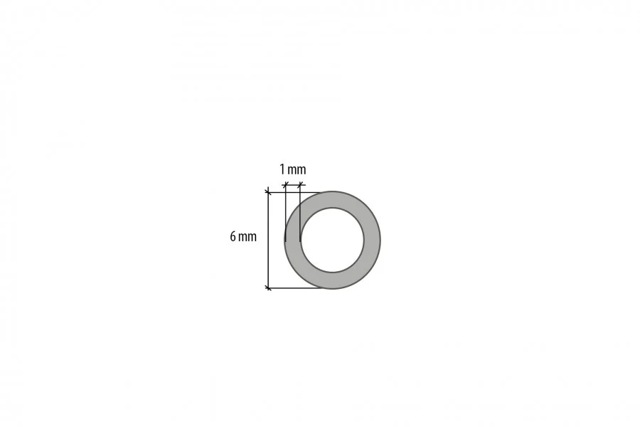 Rura okrągła aluminium naturalne 6x1mm 2m Srebrna - Image 2