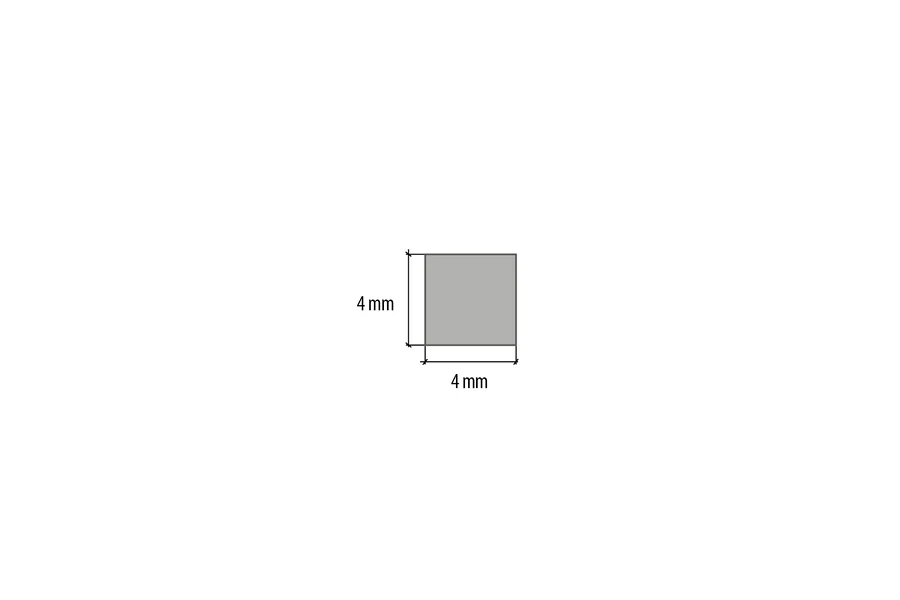 Sztanga kwadratowa mosiężna 4x4mm Cezar Naturalny 1m - Image 2