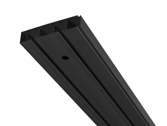 Szyna sufitowa PVC podwójna + akcesoria PROLINE2 Cezar Czarny RAL9005 2m