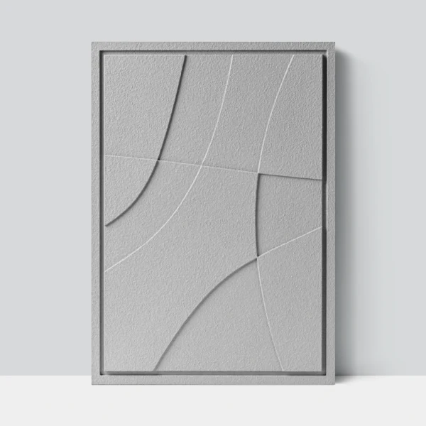 Wall Decor 350x500x18mm ABSTRACT 2 MURSO Milky Grey