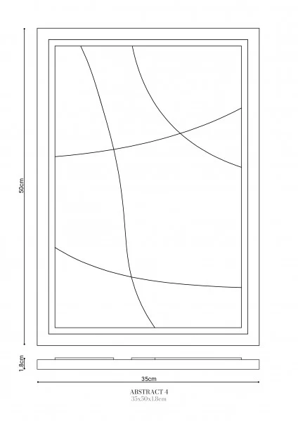 Wall Decor 350x500x18mm ABSTRACT 4 MURSO Bianco - Image 2