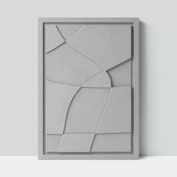 Wall Decor 350x500x18mm ABSTRACT 5 z mocowaniem Milky Grey glinka barwiona