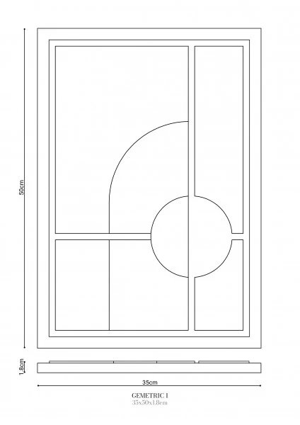 Wall Decor 350x500x18mm GEOMETRIC 1 MURSO Bianco - Image 2