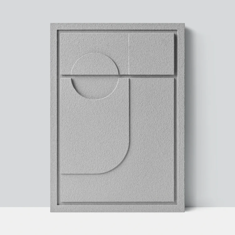Wall Decor 350x500x18mm GEOMETRIC 2 MURSO Milky Grey - Image 2