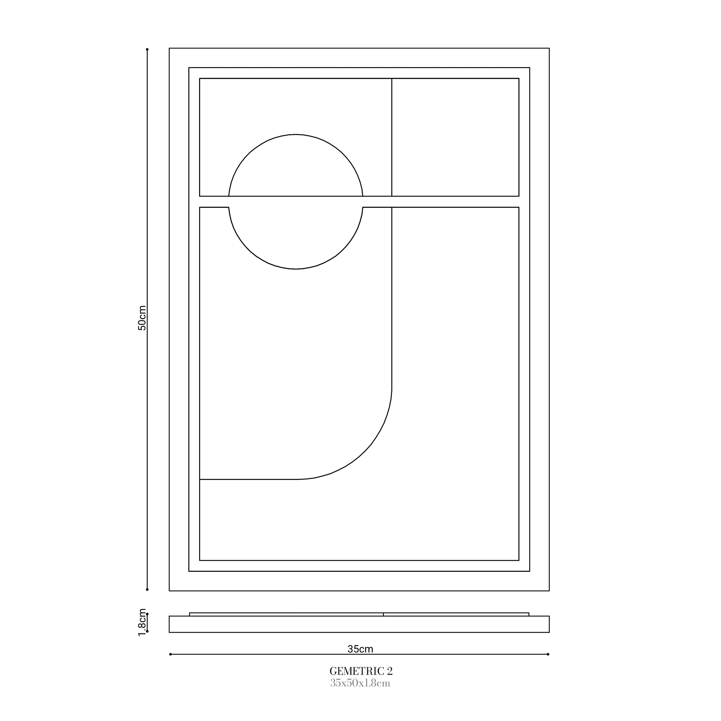 Wall Decor 350x500x18mm GEOMETRIC 2 MURSO Milky Grey - Image 3