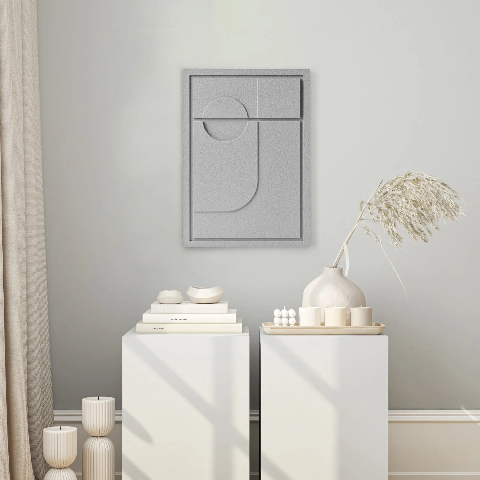 Wall Decor 350x500x18mm GEOMETRIC 2 MURSO Milky Grey - Image 6