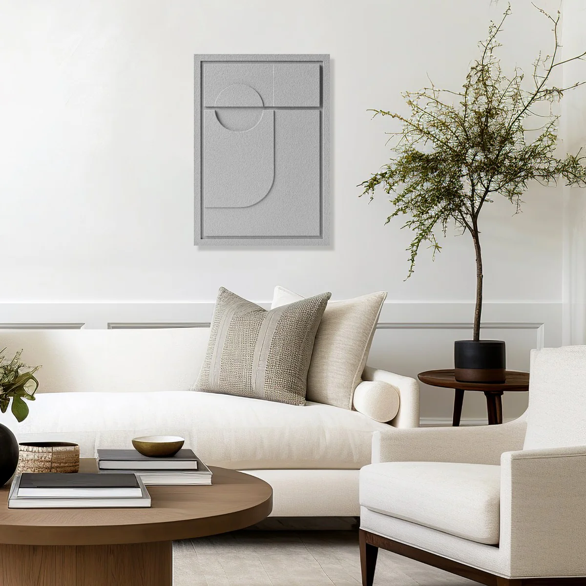 Wall Decor 350x500x18mm GEOMETRIC 2 MURSO Milky Grey - Image 7