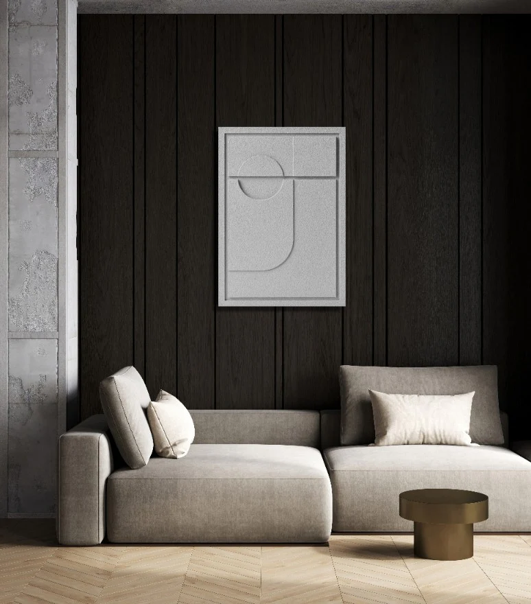 Wall Decor 350x500x18mm GEOMETRIC 2 MURSO Milky Grey - Image 8