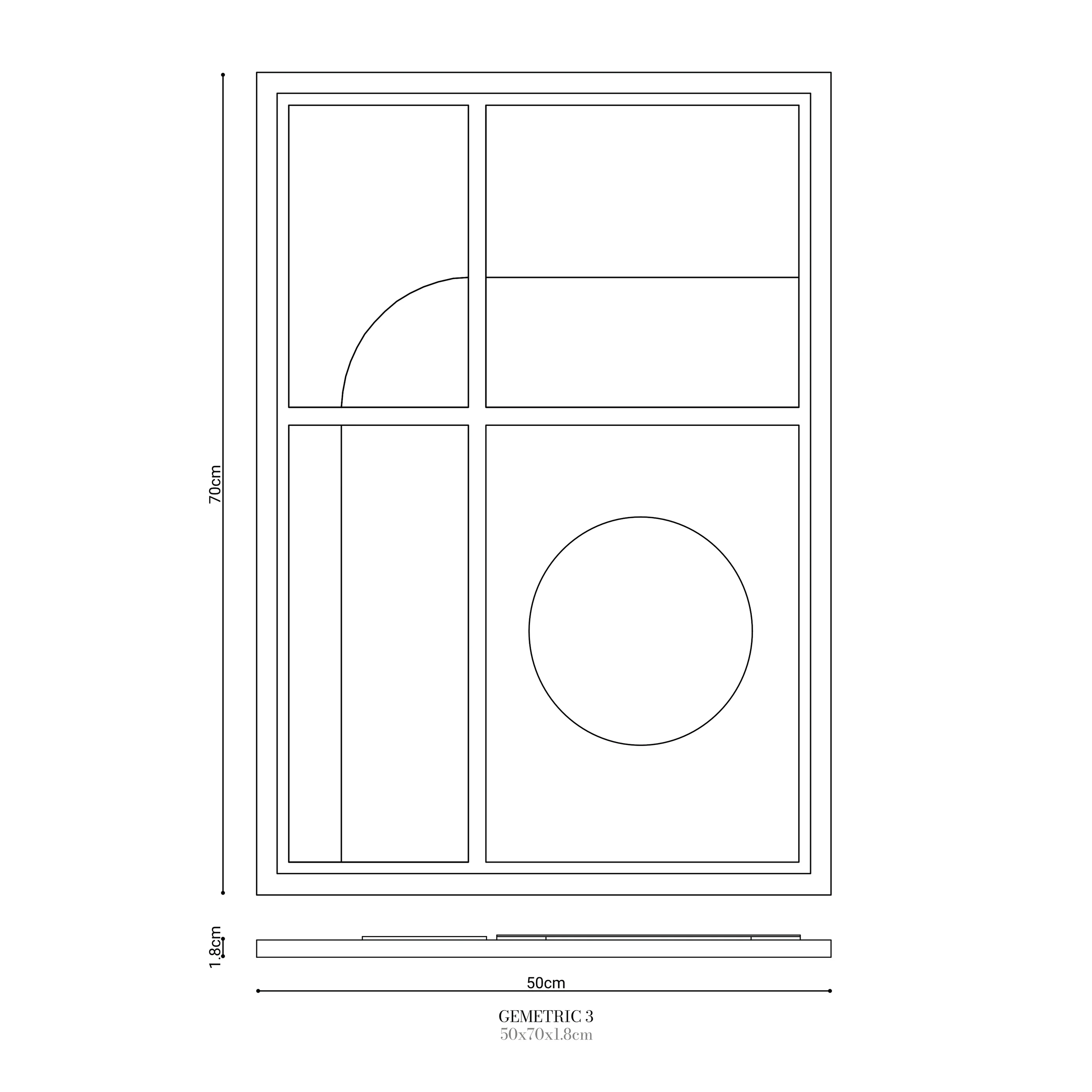 Wall Decor 350x500x18mm GEOMETRIC 3 MURSO Smokey Grey - Image 4