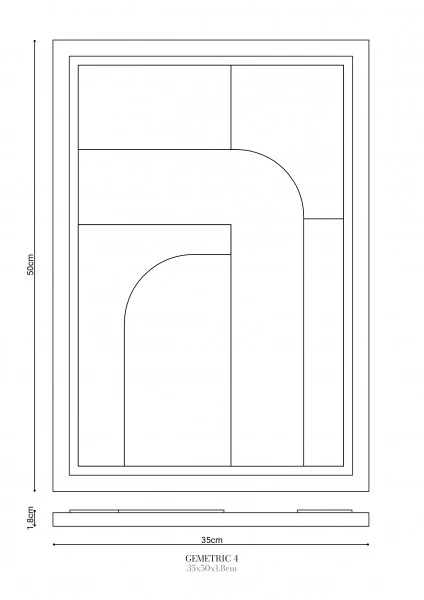Wall Decor 350x500x18mm GEOMETRIC 4 MURSO Bianco - Image 2