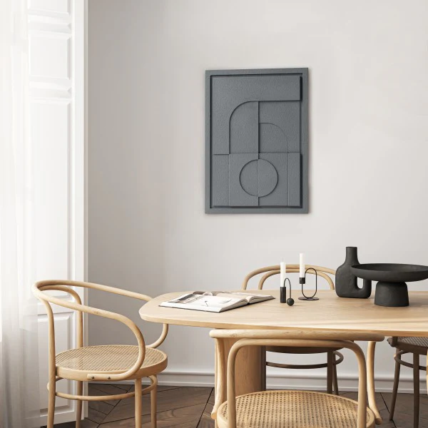 Wall Decor 350x500x18mm GEOMETRIC 5 z mocowaniem Almond Beige glinka barwiona - Image 3