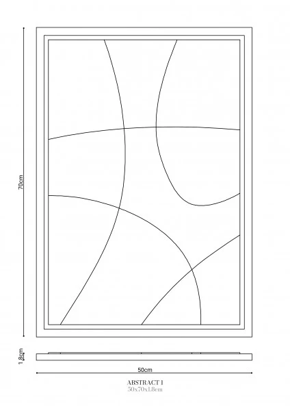 Wall Decor 500x700x18mm ABSTRACT 1 MURSO Milky Grey - Image 2