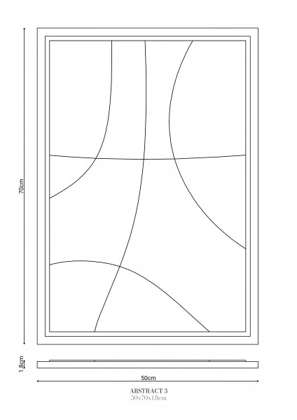 Wall Decor 500x700x18mm ABSTRACT 1 MURSO Smokey Grey - Image 2