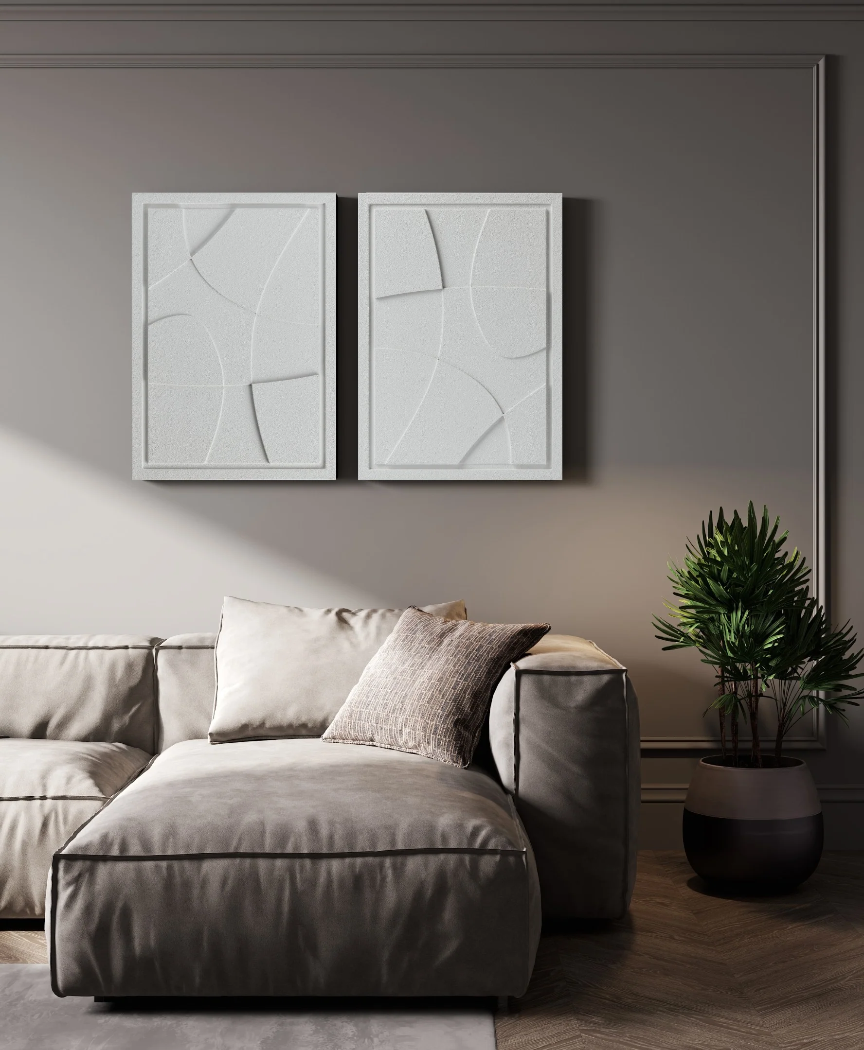 Wall Decor 500x700x18mm ABSTRACT 1 MURSO Bianco - Image 10