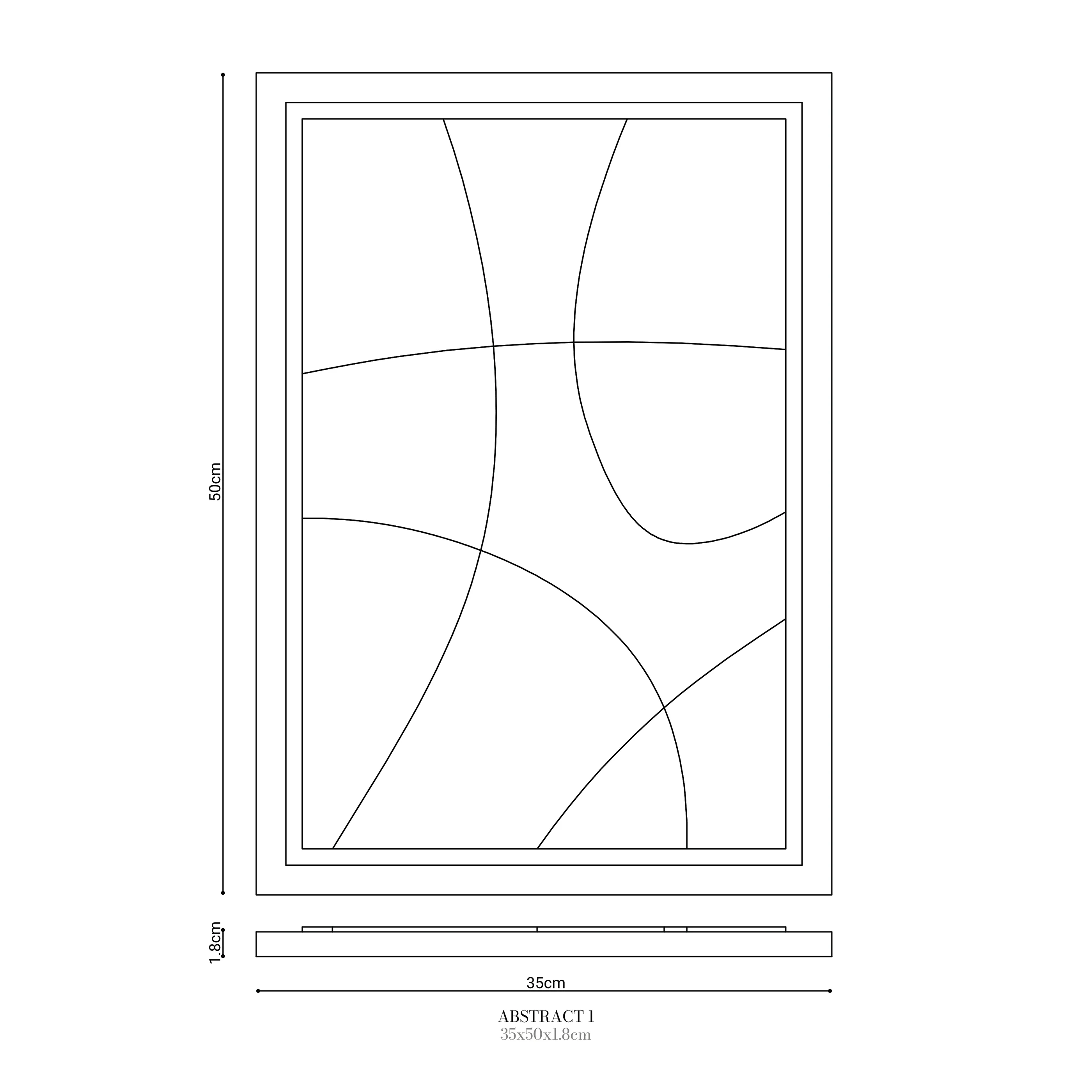 Wall Decor 500x700x18mm ABSTRACT 1 MURSO Bianco - Image 3