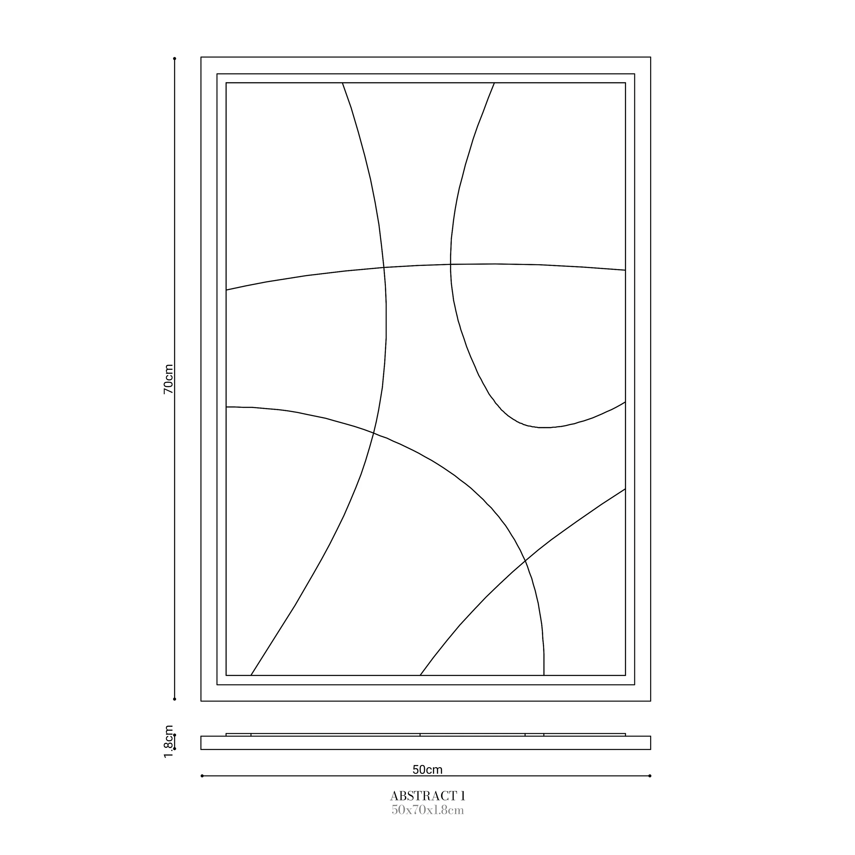 Wall Decor 500x700x18mm ABSTRACT 1 MURSO Bianco - Image 4