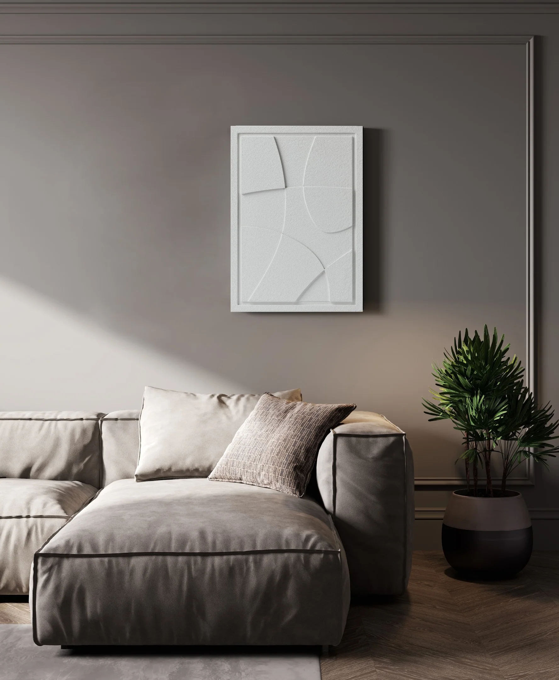 Wall Decor 500x700x18mm ABSTRACT 1 MURSO Bianco - Image 6