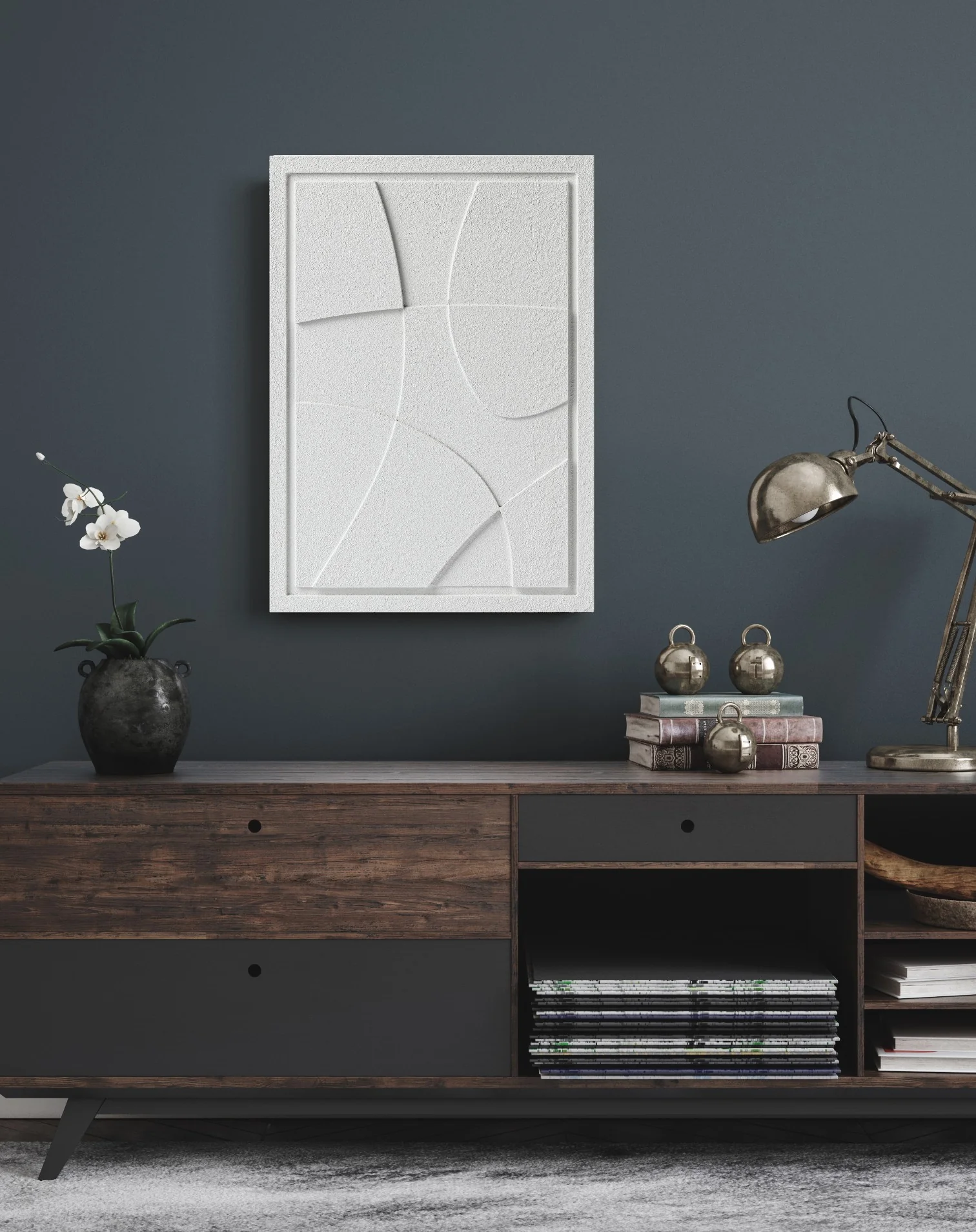 Wall Decor 500x700x18mm ABSTRACT 1 MURSO Bianco - Image 9