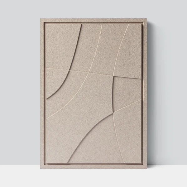 Wall Decor 500x700x18mm ABSTRACT 2 MURSO Almond Beige