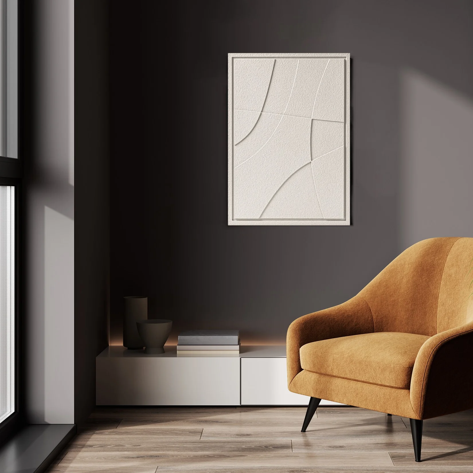 Wall Decor 500x700x18mm ABSTRACT 2 MURSO Natural Cream - Image 6