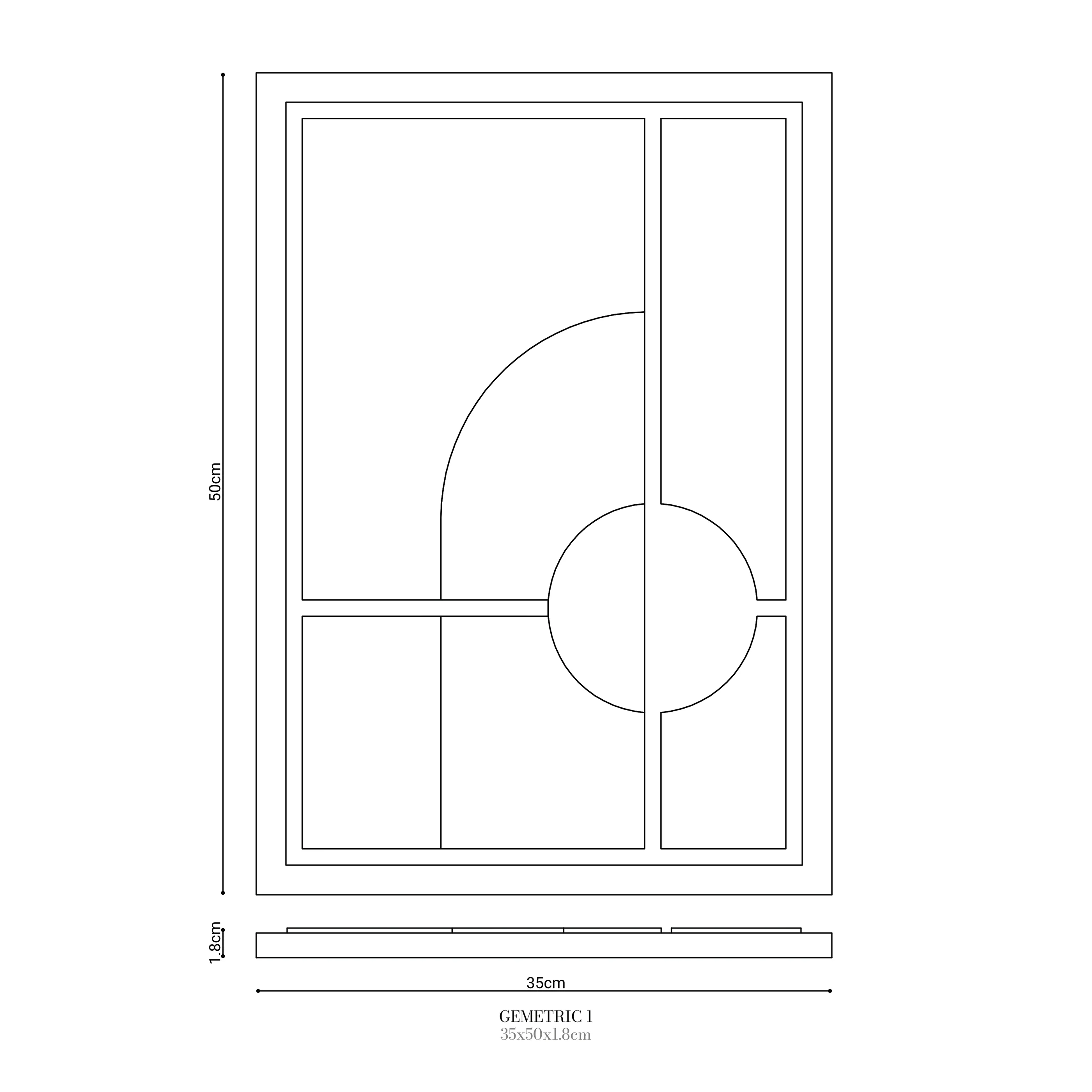 Wall Decor 500x700x18mm GEOMETRIC 1 MURSO Bianco - Image 3