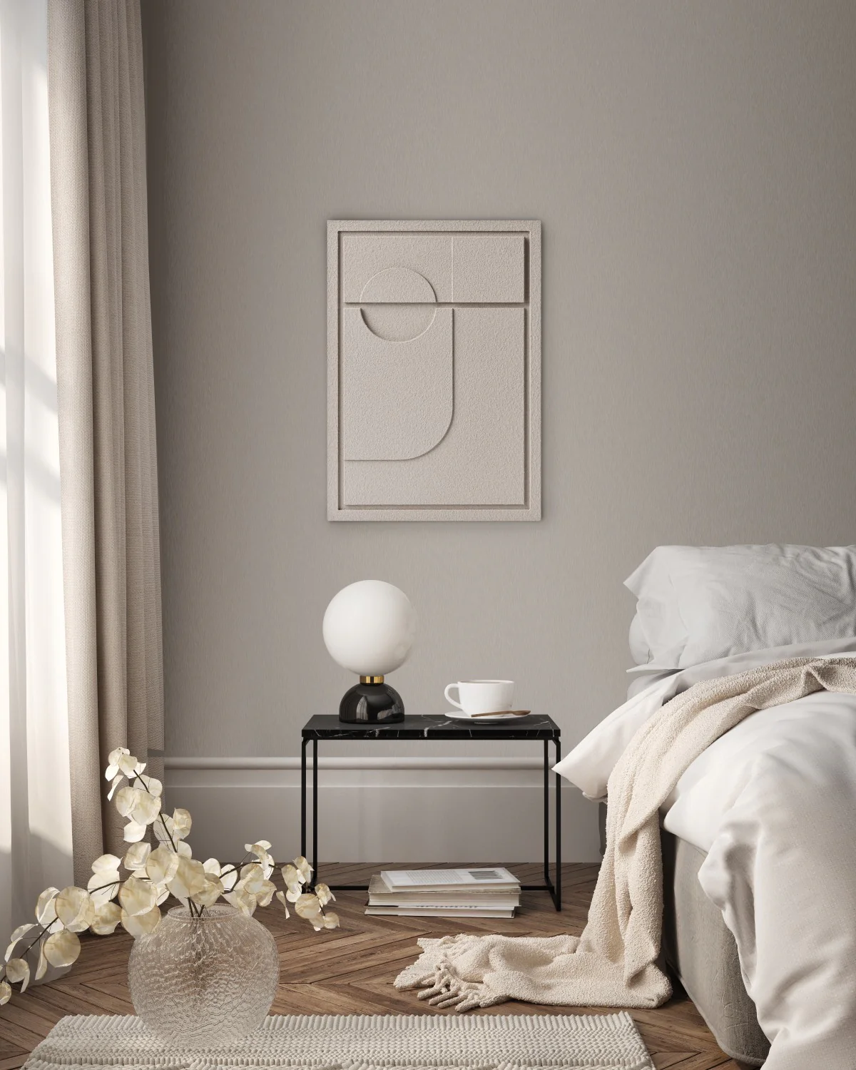 Wall Decor 500x700x18mm GEOMETRIC 2 MURSO Natural Cream - Image 3