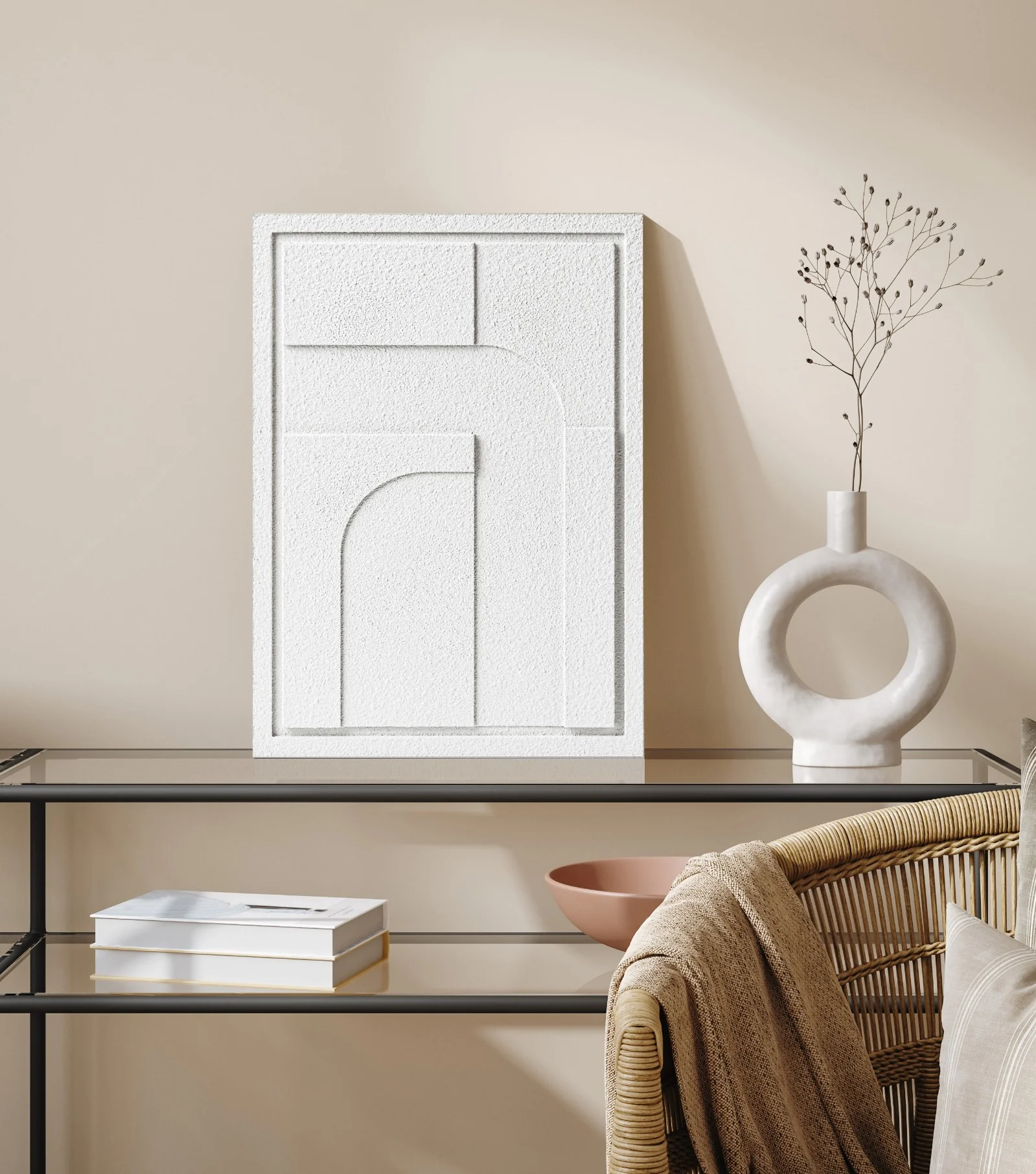 Wall Decor 500x700x18mm GEOMETRIC 4 MURSO Bianco - Image 4