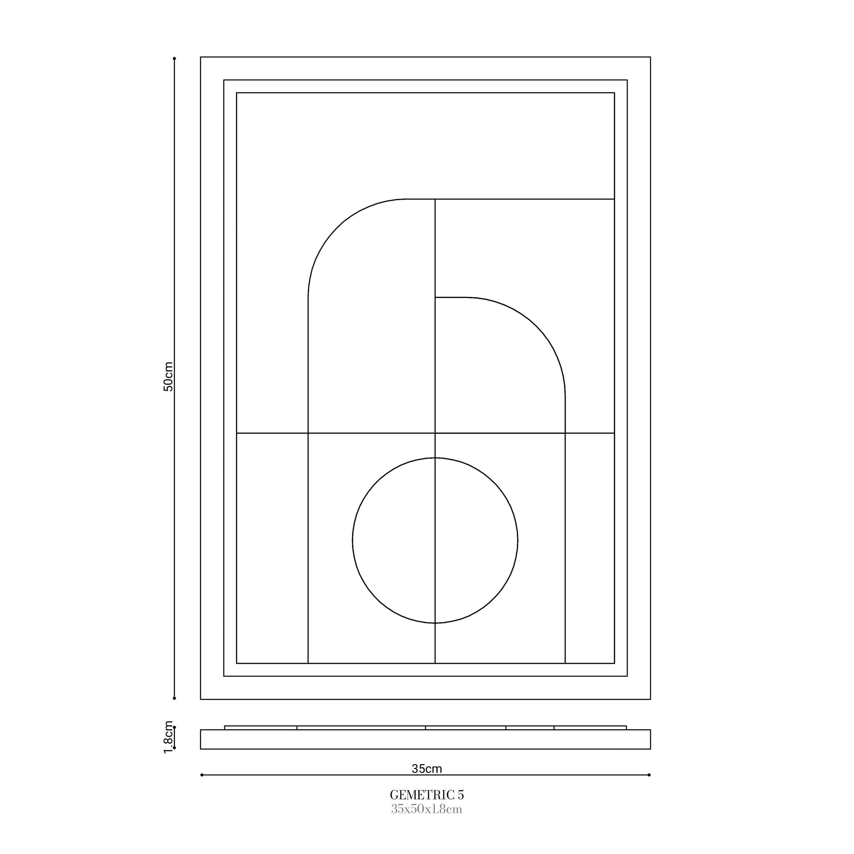 Wall Decor 500x700x18mm GEOMETRIC 5 MURSO Bianco - Image 3
