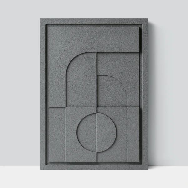 Wall Decor 500x700x18mm GEOMETRIC 5 z mocowaniem Smokey Grey glinka barwiona