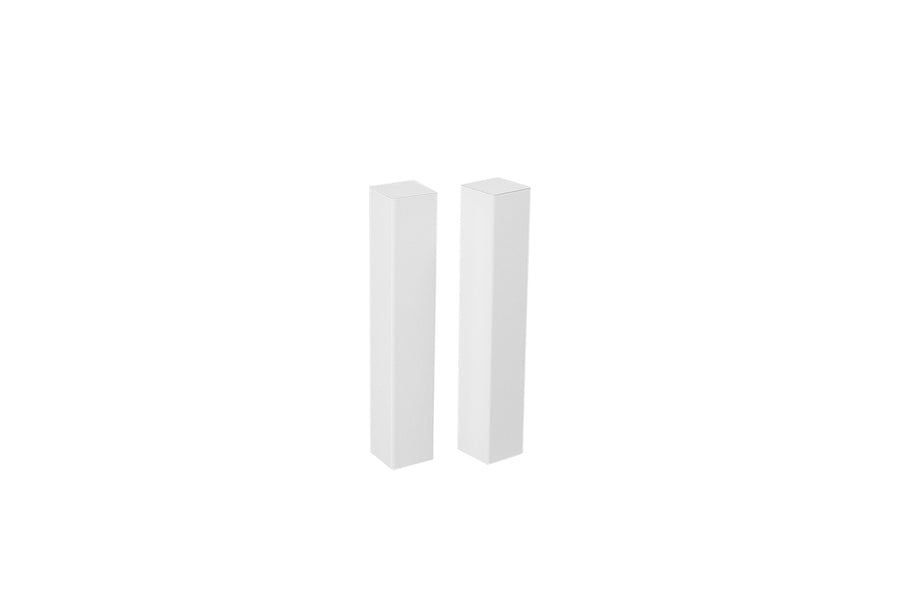 Zakończenia słupki do listwy przypodłogowej MDF 22x22x122mm Białe Połysk 6szt.
