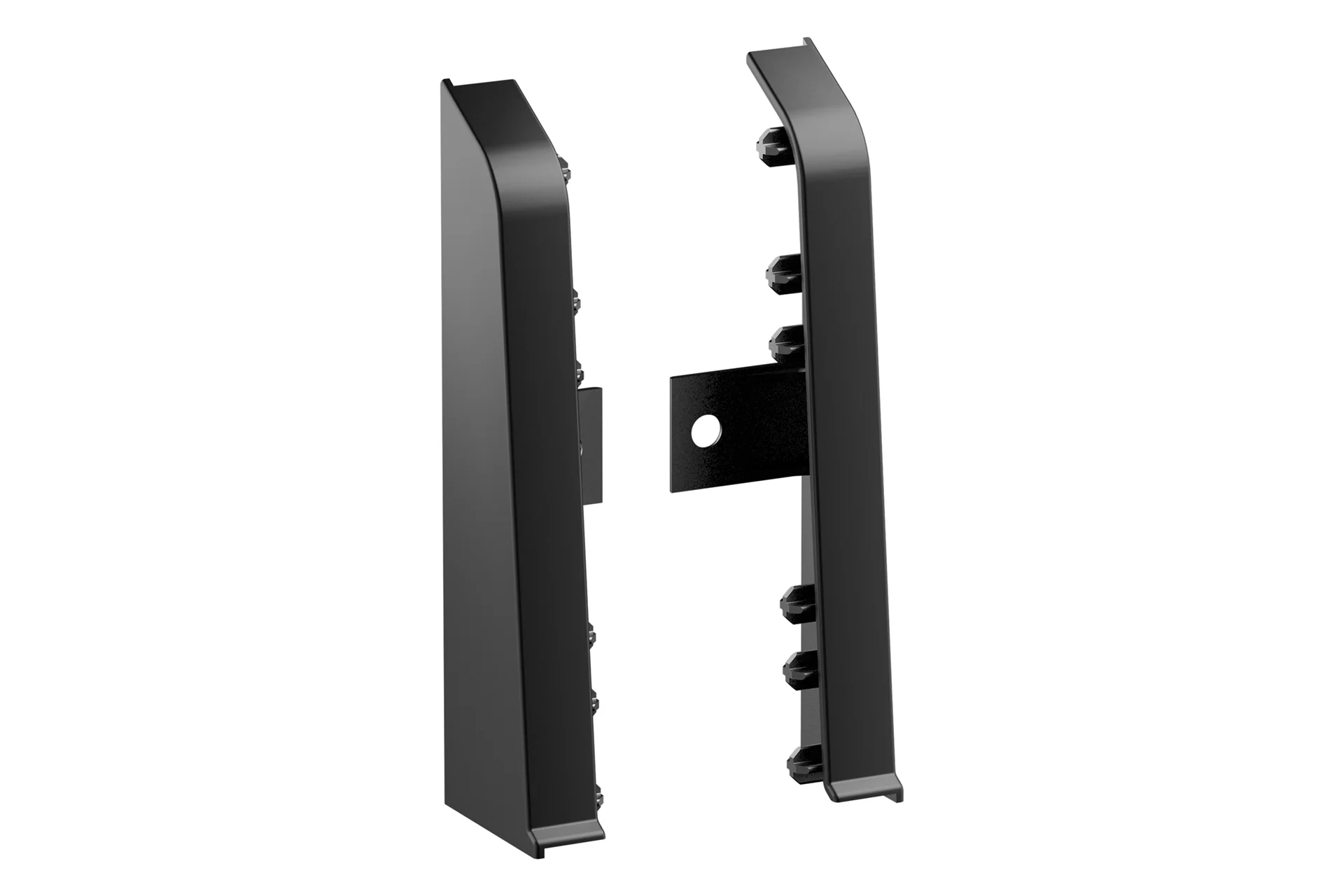 Zaślepki do listwy przypodłogowej Softline Cezar 1kpl=2szt(L+P) Czarny RAL9005 mat